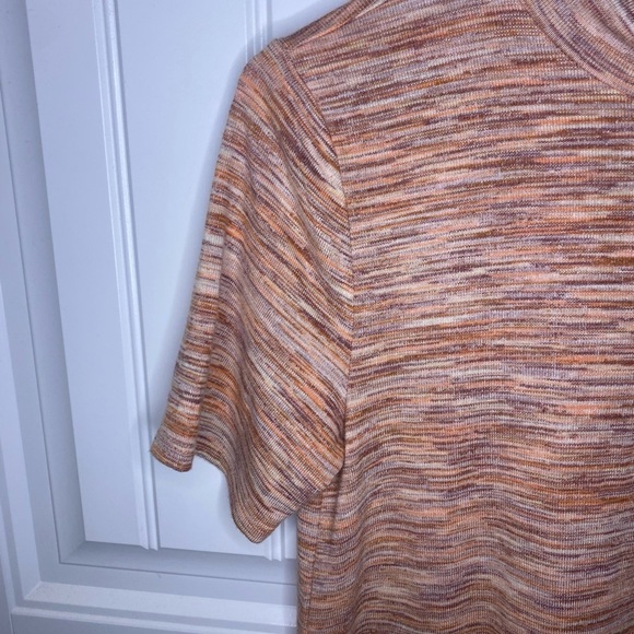 Loft mock turtle neck short sleeve marbled dress - Picture 4 of 7